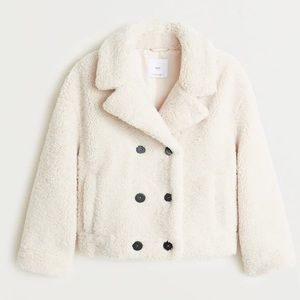 MANGO faux shearling short coat